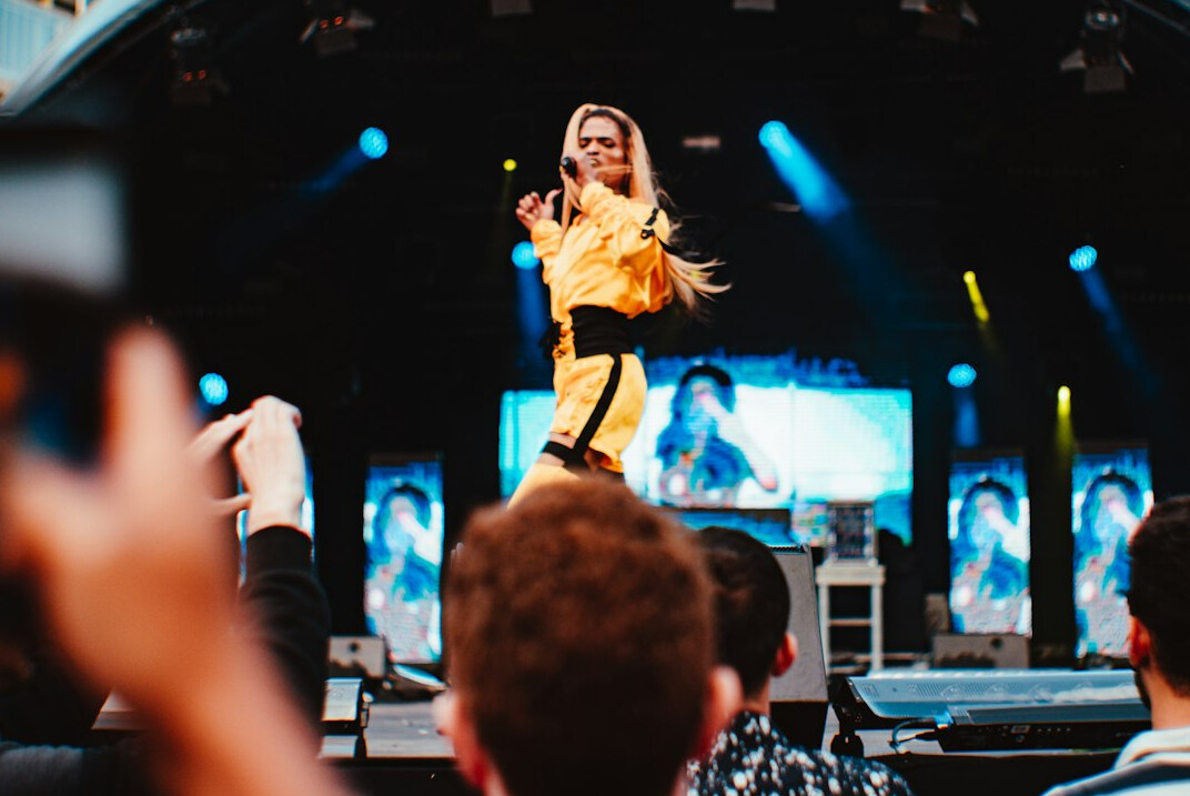 tv presenter on stage